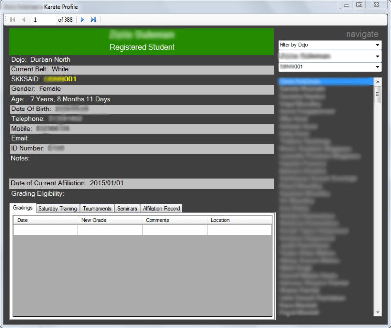 Osaka's Profiles screen